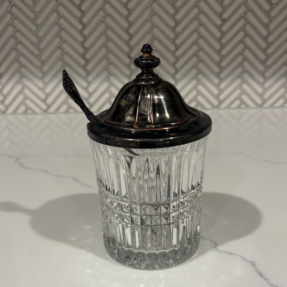 Vintage Fostoria Aspen Jelly Jam Jar